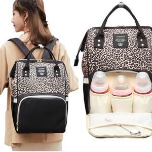 Leopard Baby Diaper Mom Travel Bag Backpack